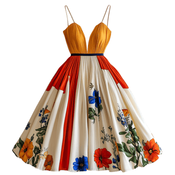 Summer maxi strap dress isolated on transparent background png
