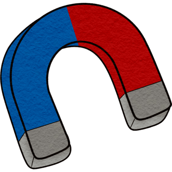 a magnet with a red and blue stripe png