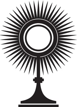 Black Monstrance Silhouette Catholic Eucharist Religious Symbol vector