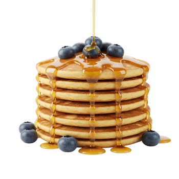 Delicious mixed berries pancakes isolated on transparent background png