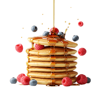 Composition of tasty breakfast pancakes png