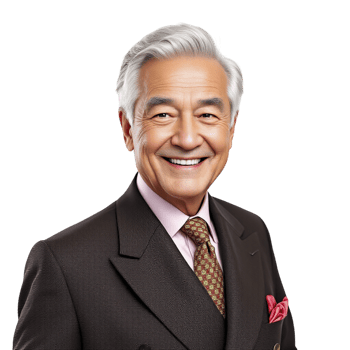 A smiling man in a suit and tie png