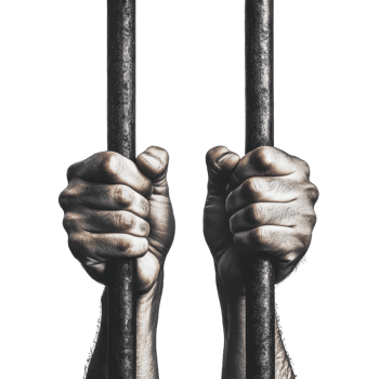 Desperate hands grasping metal bars a powerful image of confinement A stark representation of imprisonment struggle and a yearning for freedom png