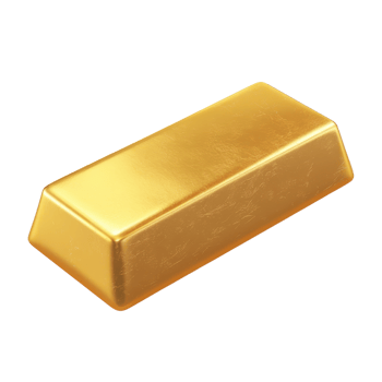 A gleaming golden ingot symbolizing wealth and prosperity isolated against a transparent background A classic representation of financial security png