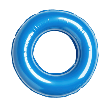 A vibrant blue inflatable swim ring perfect for summer fun presented against a transparent backdrop Swimming pool essential png