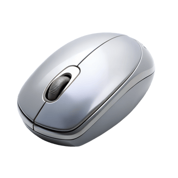 Sleek Silver Wireless Computer Mouse High Resolution isolated on transparent background Image Perfect for Technology Websites Blogs and Presentations png
