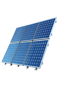 Array of solar panels angled for sunlight A clean energy solution with a Renewable power generation technology png