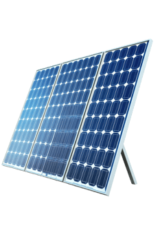 A trio of solar panels on display showcasing sustainable energy The panels are blue and promising clean electricity generation png