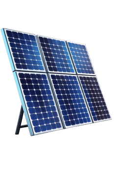 Efficient solar panel array captures sunlight to generate clean energy promoting sustainability in a clean environment png