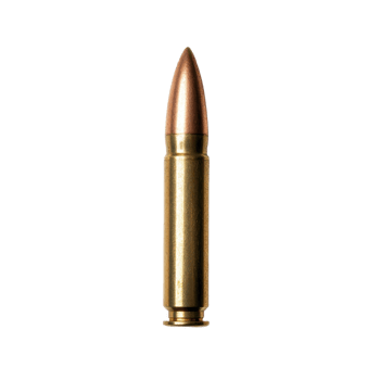 Close-up of a copper and brass bullet on a transparent background showing detail and design Sharp and clear illustration of ammunition png
