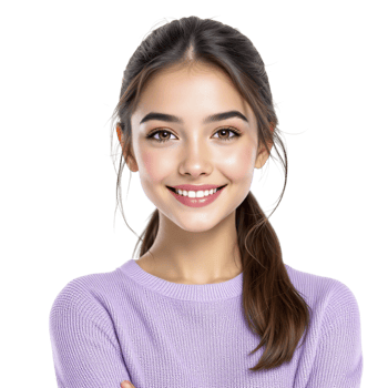 A young girl with a smile on her face png