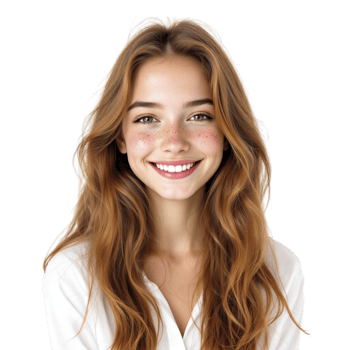 A girl with long hair smiling png