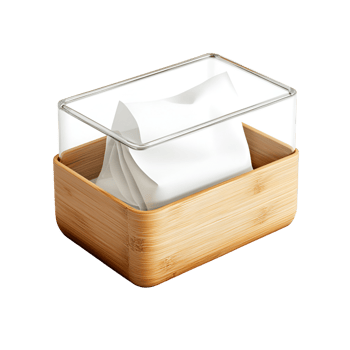 Wood Tissue Dispenser on Transparent Background png