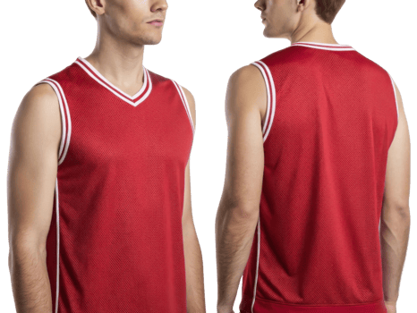 stylish basketball jersey mockup featuring vibrant red color and comfortable fit, perfect for showcasing athletic wear png