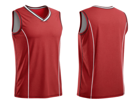 vibrant red basketball jersey mockup showcases sleek design perfect for sports enthusiasts png