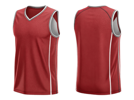 vibrant red basketball jersey mockup showcases stylish design perfect for sports enthusiasts png