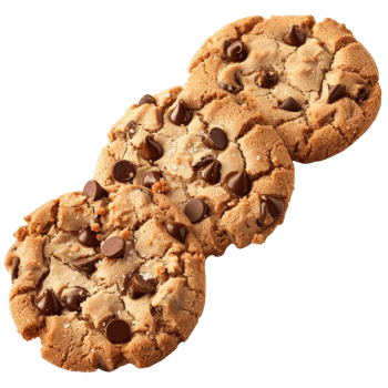 Freshly Baked Chocolate Chip Cookies on a . Ready for Enjoyment and Sharing png