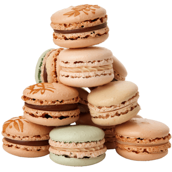 Colorful Assortment of Macarons Displayed in a Creative and Elegant Arrangement png