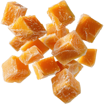 Cubes of Sweet Dried Mango Falling Against a Bright . for Healthy Snacks png