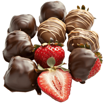 Delicious Dark Chocolate Covered Strawberries On . Ready For Dessert Indulgence png