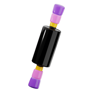 3D Rolling Pin with Colorful Handles png