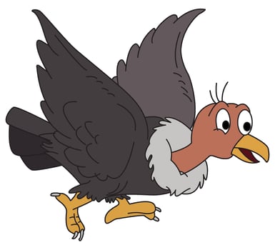 illustration Turkey vulture smiling while walking vector