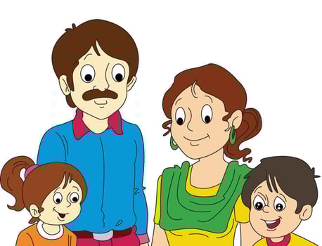 A family smiling illustration vector