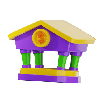 3D Illustration of a Bank Building png