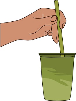 Thick Matcha Drink Flat Illustration vector