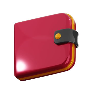 Stylish Wallet 3D Illustration png