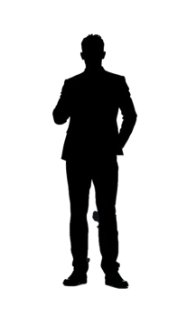 silhouette of a man in a suit standing with his hands on his hips png