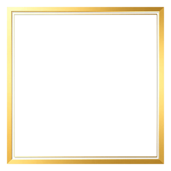 gold border frame on transparent background png