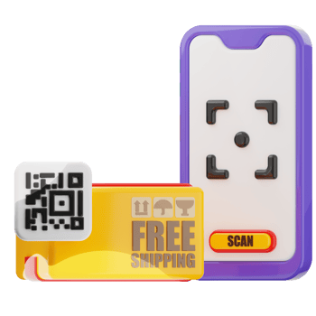 QR Code Scanner with Promotional Cards png