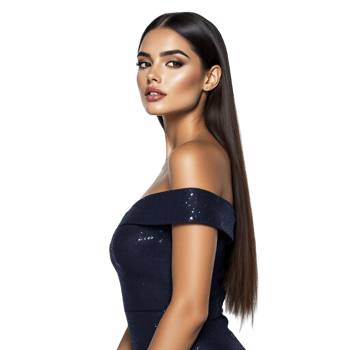 The model wears a navy dress with sequins png