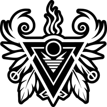 A glyph style icon of cherokee arrowhead symbol vector