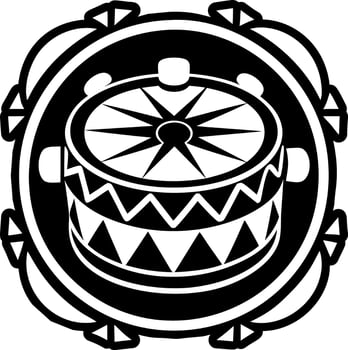 A solid style icon of drumbeat symbol vector
