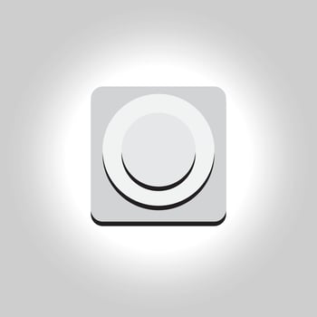 a white button on a gray background vector