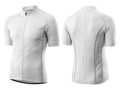 sleek cycling jersey mockup in white showcases modern design perfect for athletes. This stylish piece combines comfort and performance seamlessly png