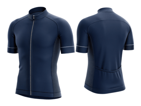stylish cycling jersey mockup featuring sleek design in navy blue, perfect for showcasing athletic wear png
