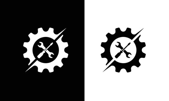 gears on black background vector