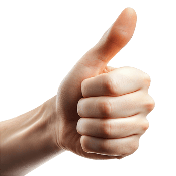 thumbs up isolated on transparent background png