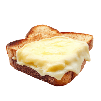toast melted cheese sandwich isolated on transparent background png