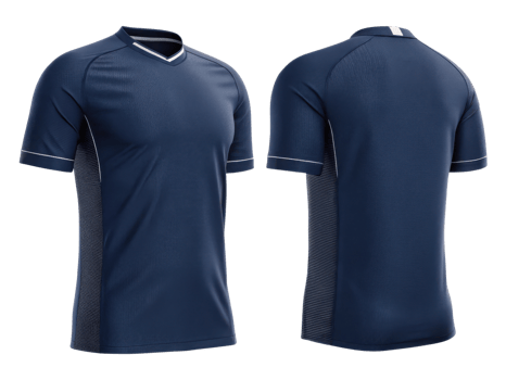 stylish soccer jersey mockup featuring sleek design in navy blue with contrasting details, perfect for showcasing team spirit and athleticism png