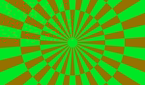 Green and brown radial burst pattern with vintage graphic design effect vector