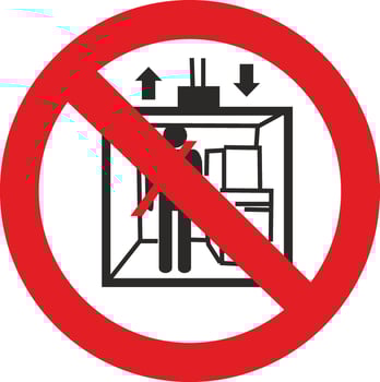 sign prohibiting people from getting on or off the elevator vector