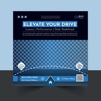 Car Social Media Post Design Template vector