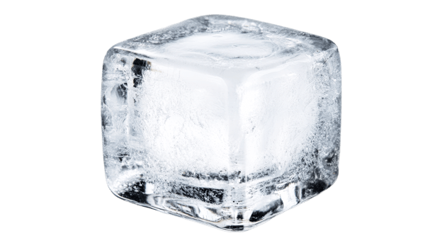 Ice cube, frozen water crystal shape, fresh coldness, isolated, cut out transparent png