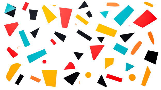 Geometric Paper Shapes on Black, cut out transparent png