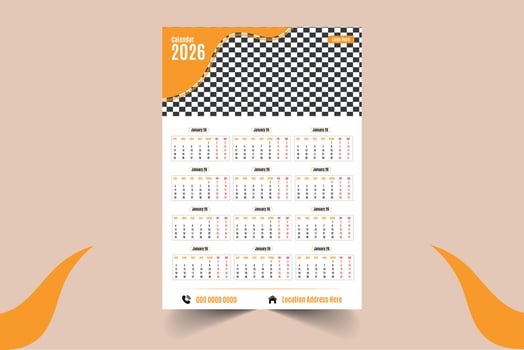 Corporate Wall Calendar Design Template vector