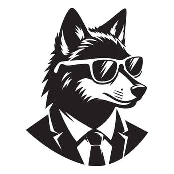 Sophisticated Fox in Suit Illustration Animate Design vector
